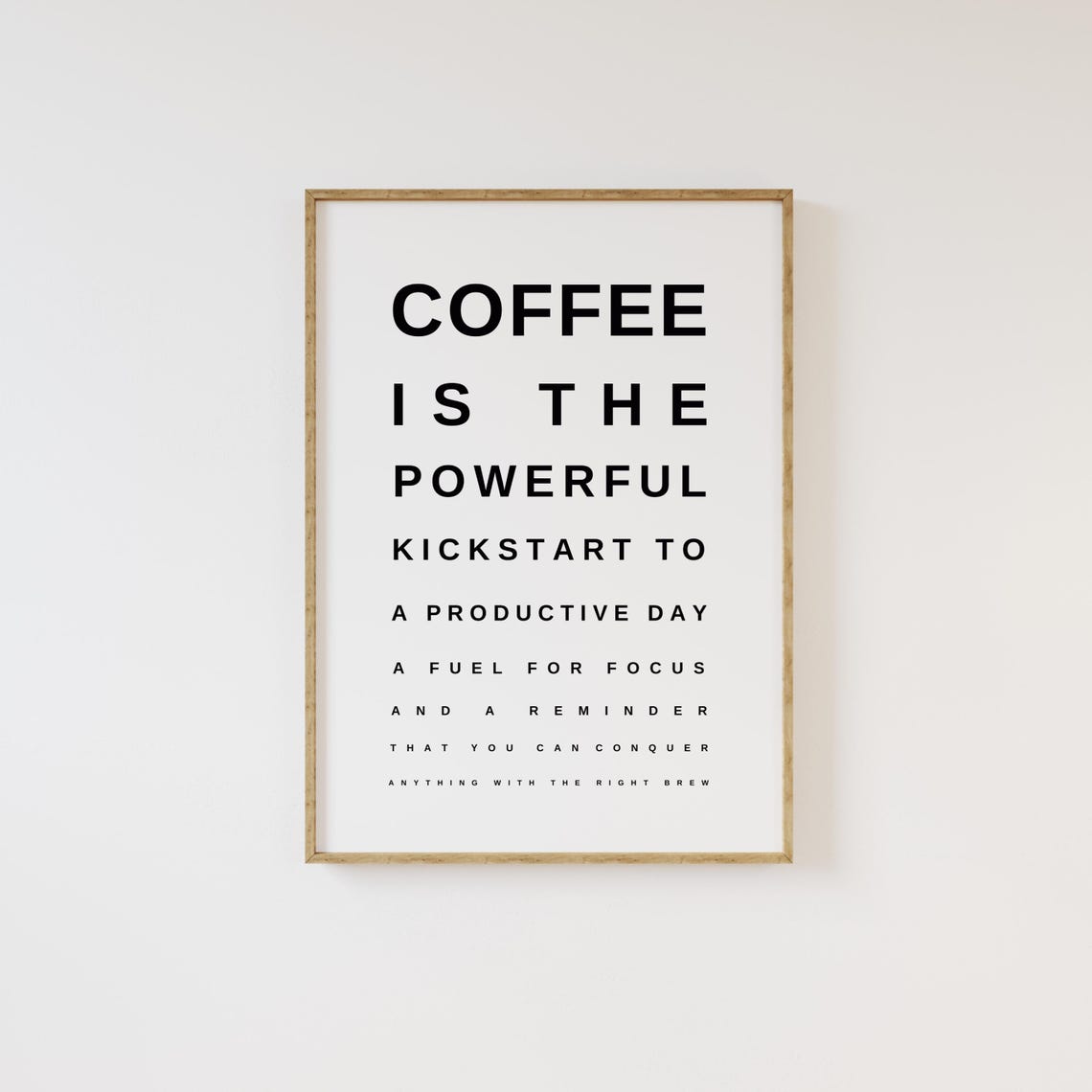 Coffee Is The Powerful Kickstart Snellen Eye Chart Kitchen Poster