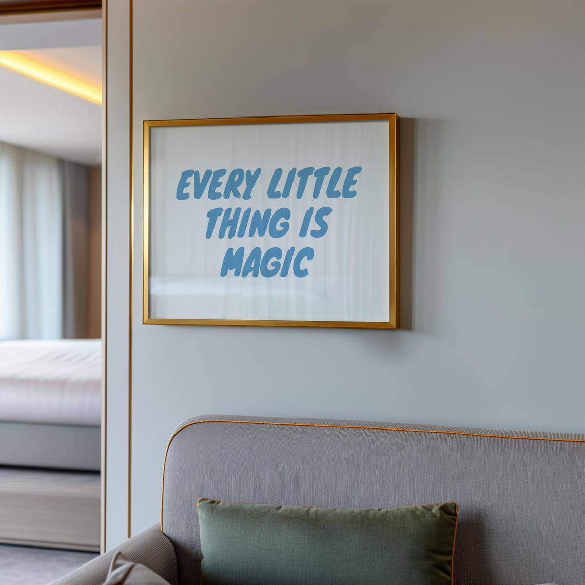 Every Little Thing Is Magic Blue Retro Bubble Lettering Poster - Image 2