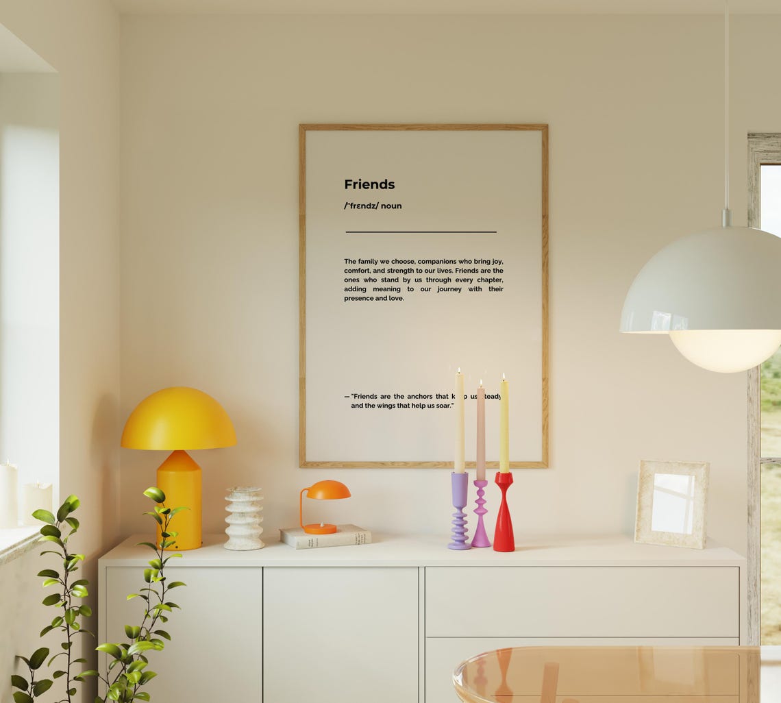 Friends Definition Minimalist Typography Print With Quote Gift - Image 2