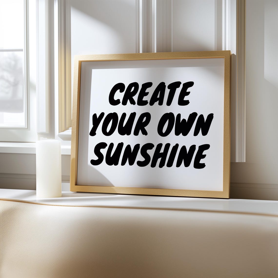 Create Your Own Sunshine Black Bold Retro Lettering Quote Poster
