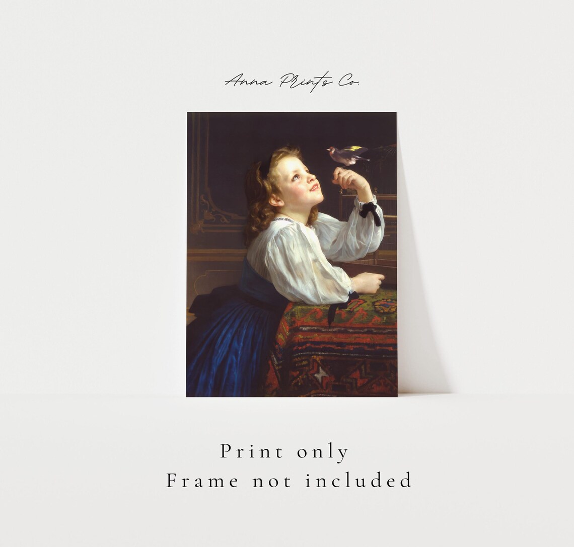 Bouguereau-Inspired Pet Bird Art Print, Classical Decor - Image 3