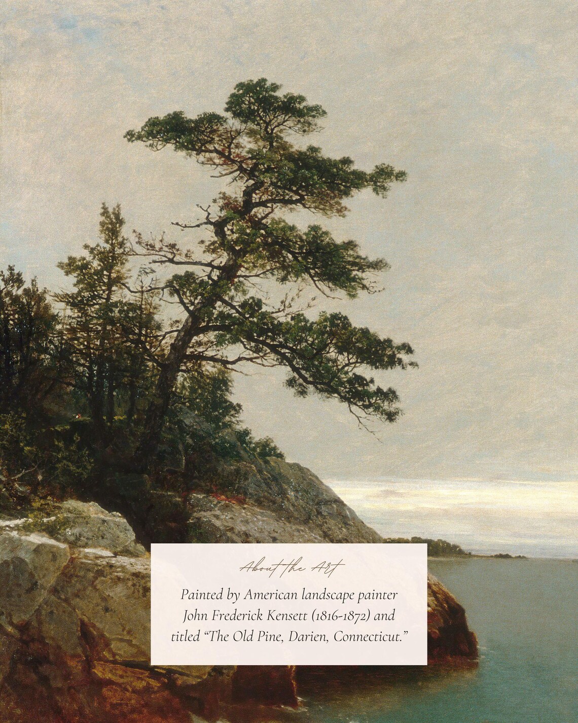Old Pine on the Coast Vintage Landscape Art Print - Image 2