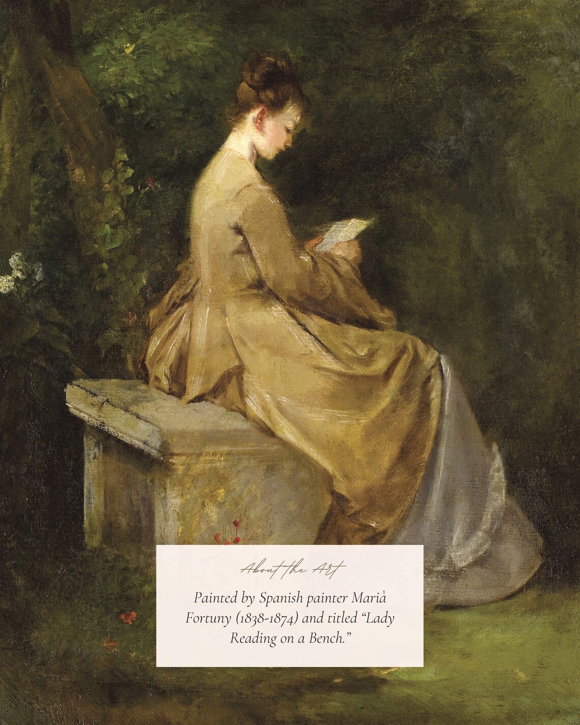 Young Woman Reading Victorian Portrait, Vintage Art Print - Image 2