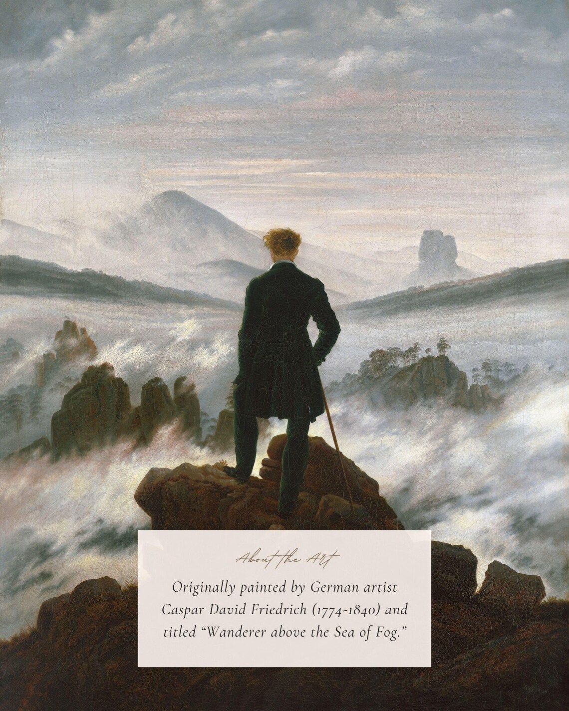 Wanderer Above The Sea Of Fog Vintage Art Print - Image 2