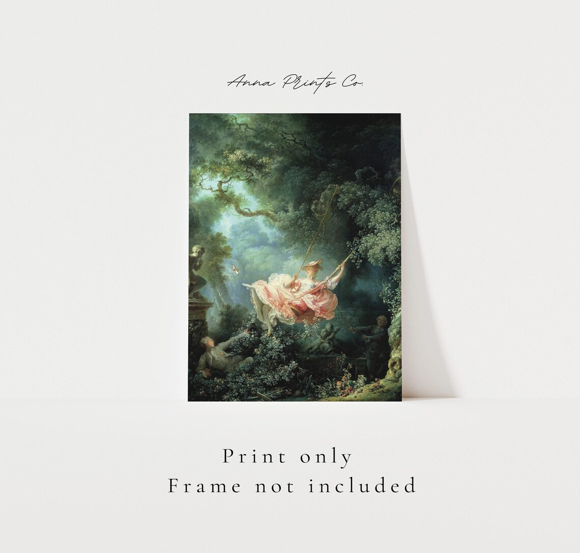 The Swing by Jean-Honore Fragonard, Rococo Art Print - Image 3