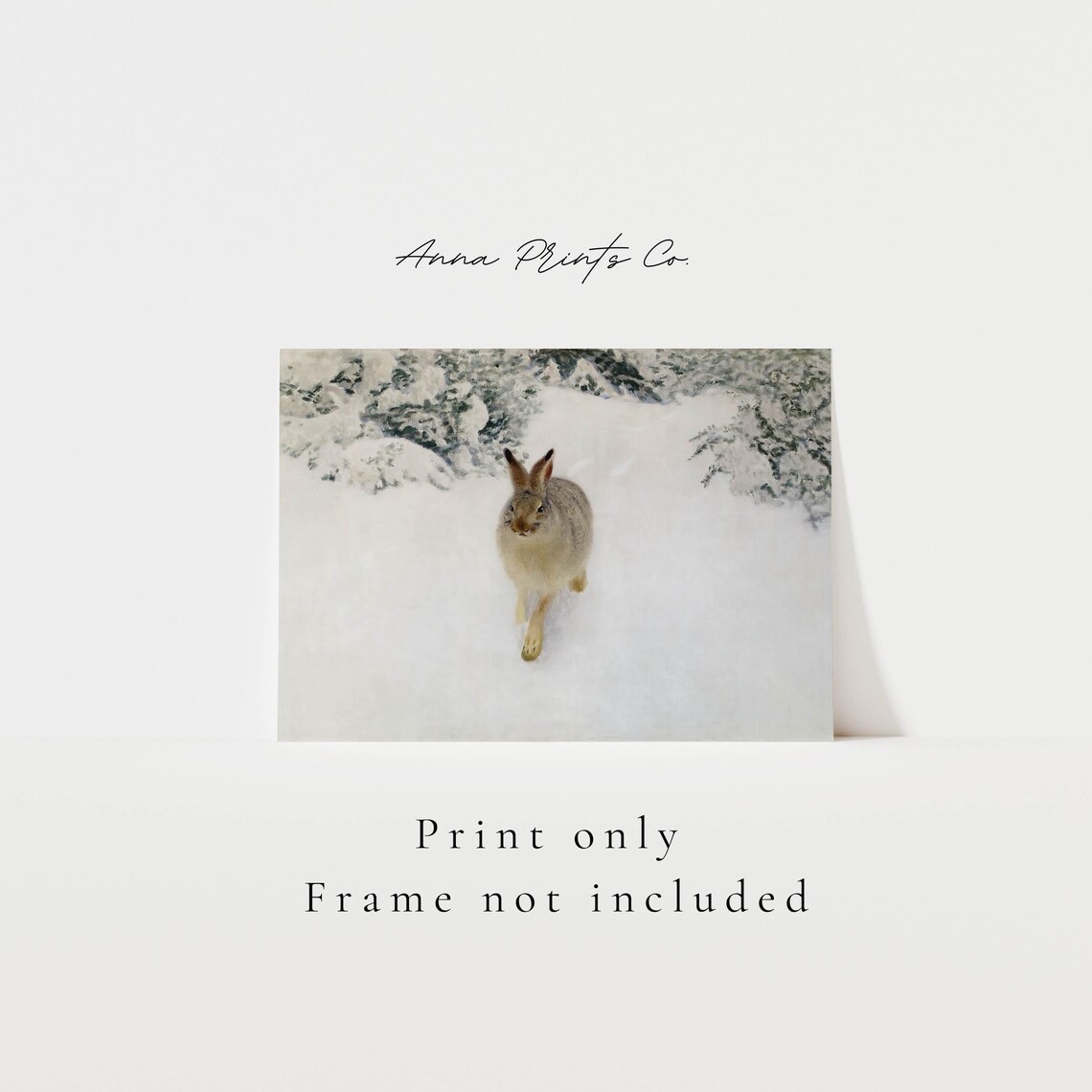 Hare In A Snowy Landscape, Vintage Winter Print - Image 2