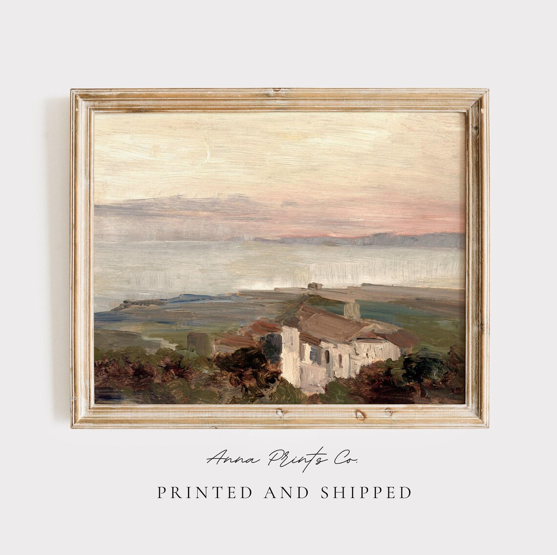 Vintage Mediterranean Coast, Greek Town Art Print