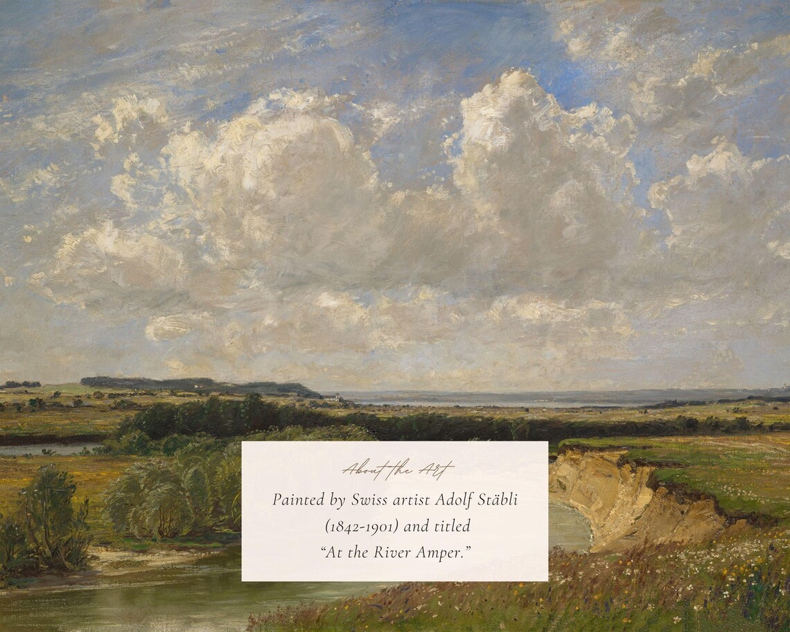 Vintage River Landscape, Victorian Art Print - Image 2