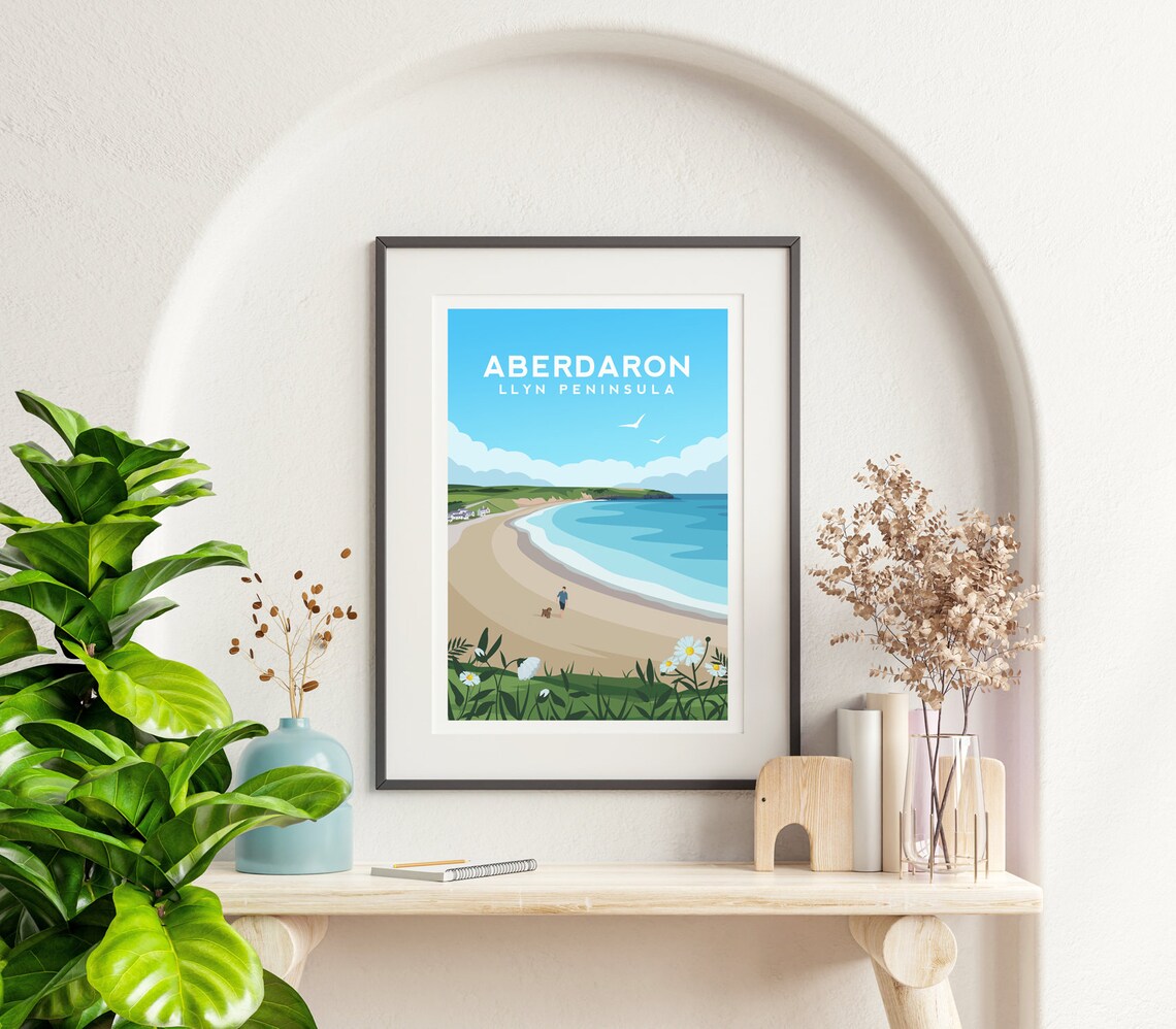 Aberdaron Travel Poster, North Wales Wall Art - Image 2