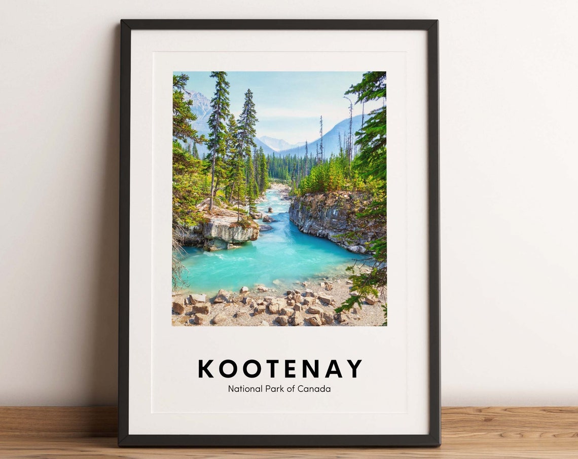 Kootenay National Park Canada Turquoise River Canyon Scene Poster