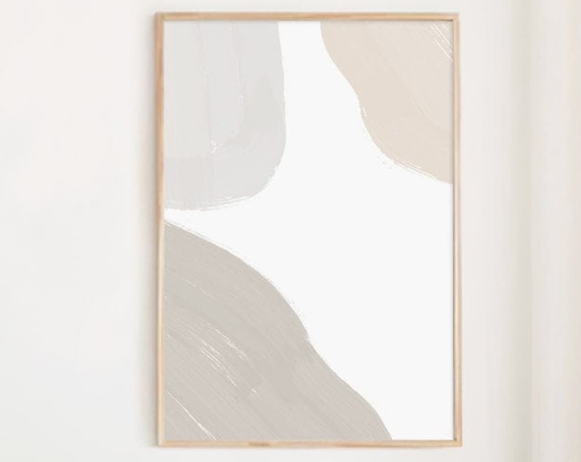 Abstract Minimalist Geometric Art Print, Mid Century