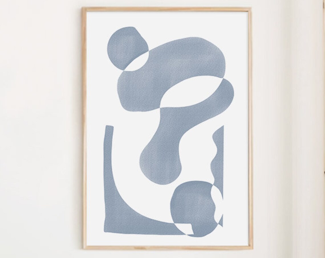 Modern Abstract Print, Mid Century Wall Art