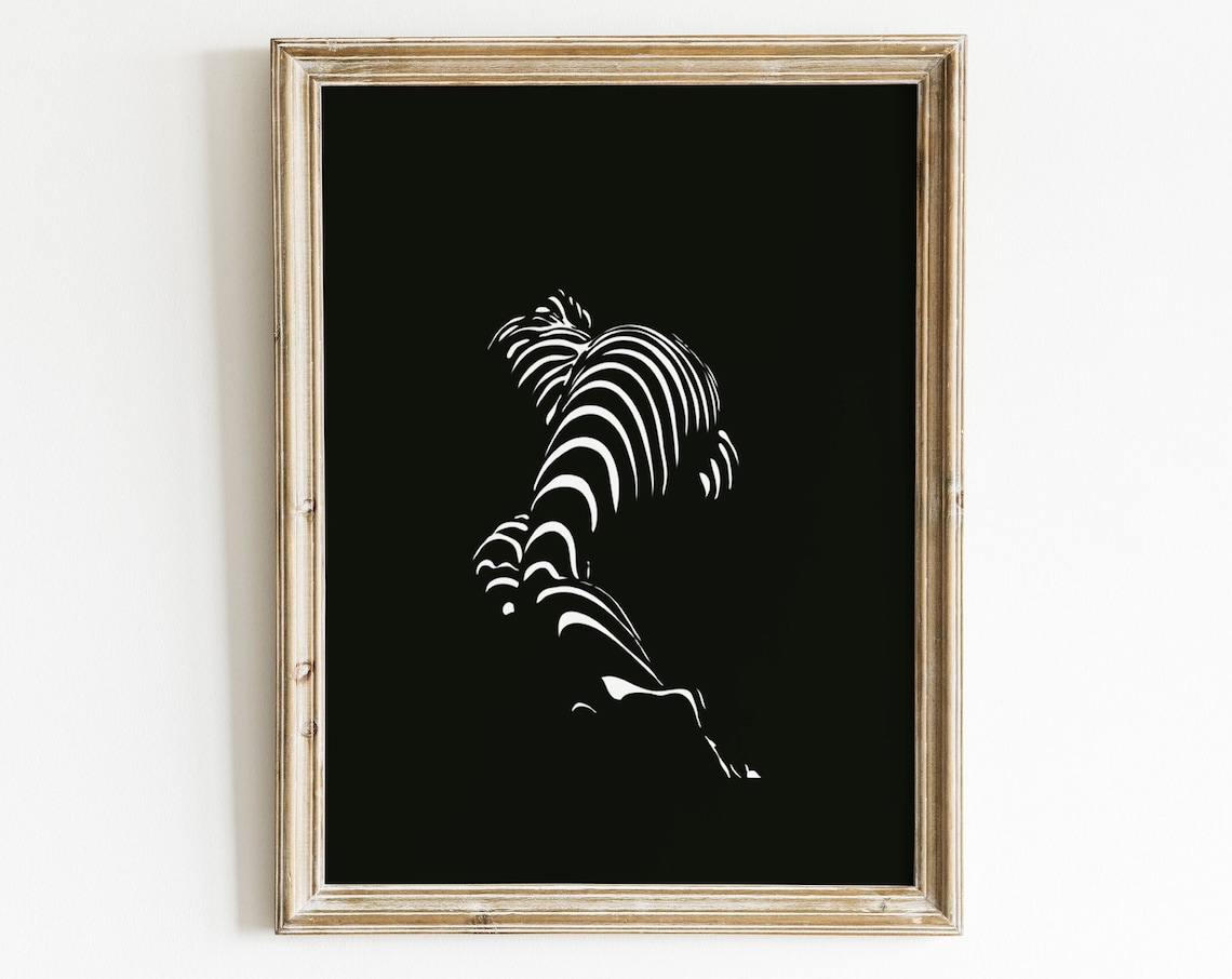 Woman Line Drawing, Nude Body Line Art Print