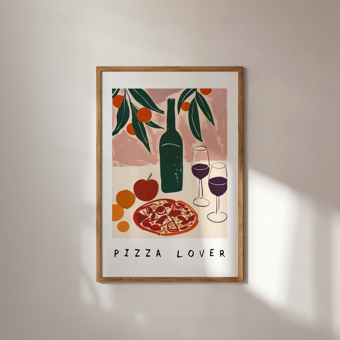Pizza Print Retro Italian Poster Retro Food Art Vintage Food Print Mid Century Art Modern Kitchen Wall Art Retro Pizza Art Food Lover