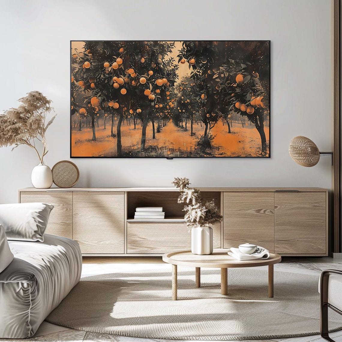 Orange Grove at Dusk Glowing Citrus Trees Evening Scene Poster - Image 5