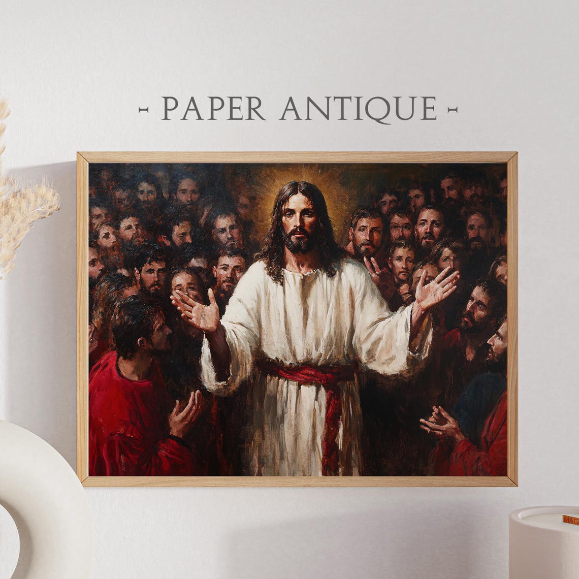 Jesus Christ Teaching the Multitude Dramatic Biblical Painting Poster