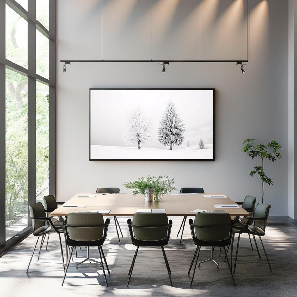 Frosted Trees In Whiteout Monochrome Minimalist Winter Print - Image 3