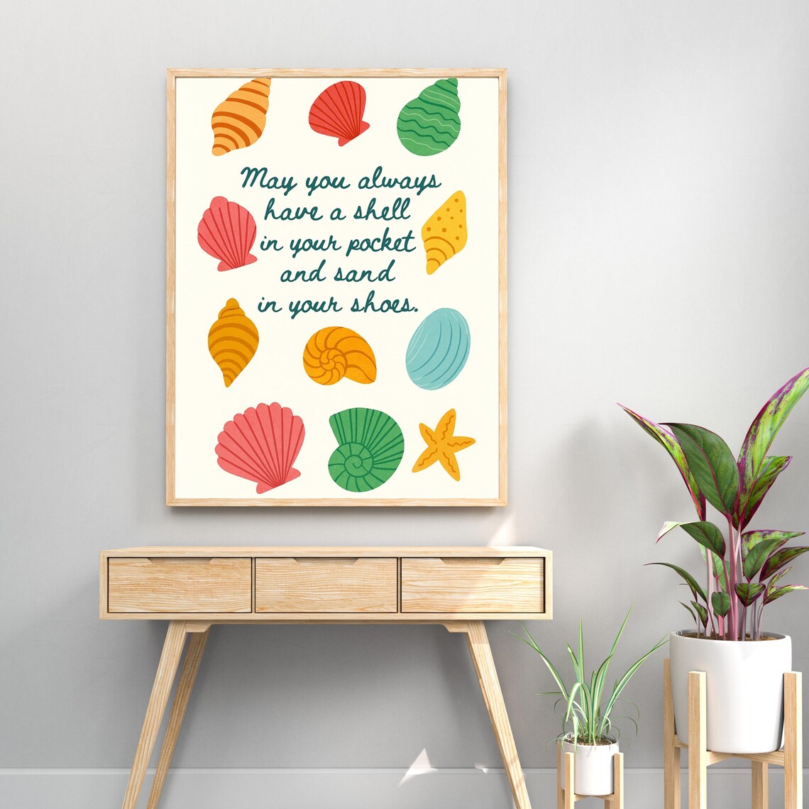 Shell In Your Pocket Sand In Your Shoes Coastal Shell Art Poster