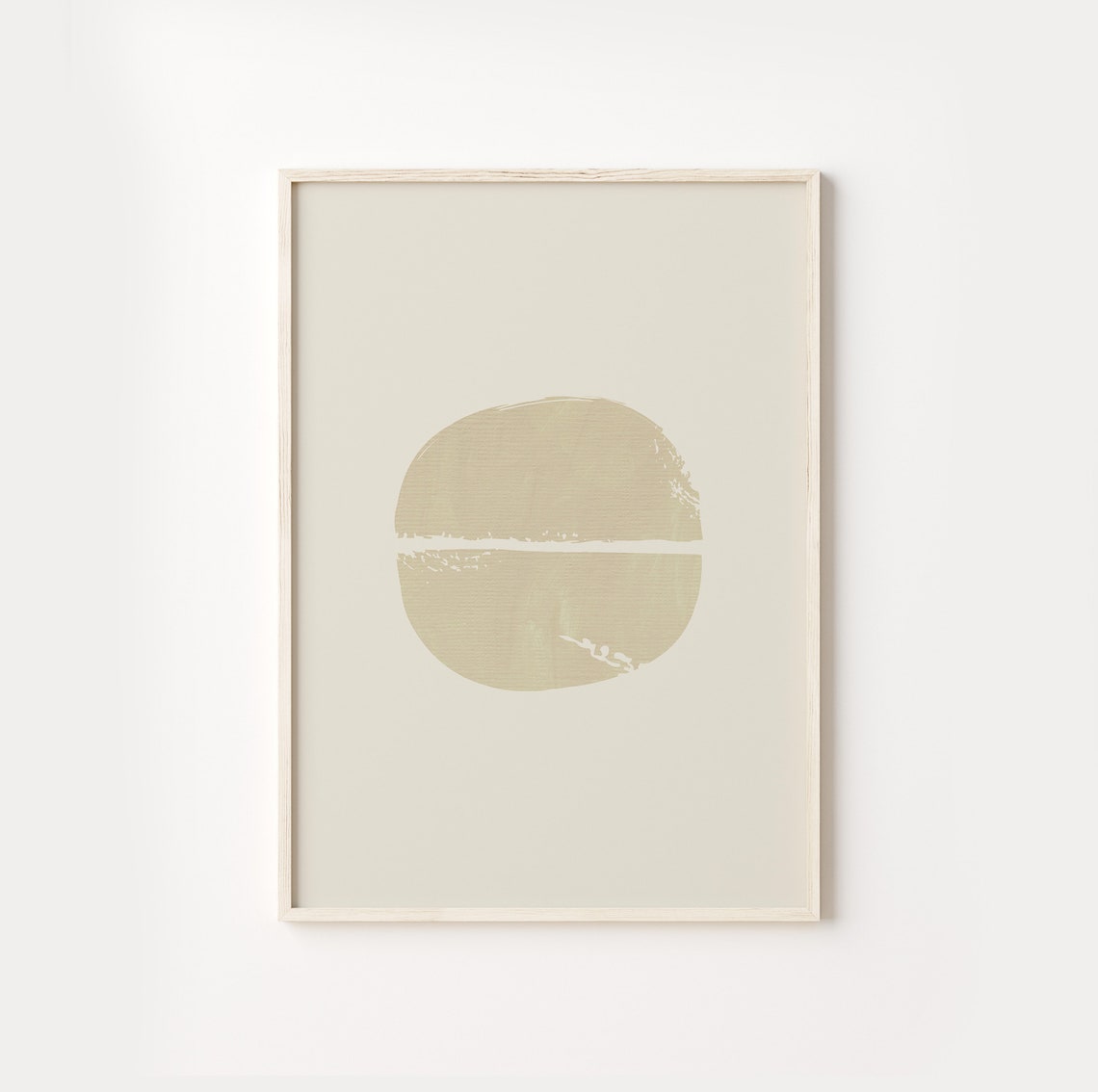 Beige Split Circle Brushstroke Minimalist Abstract Zen Gallery Poster