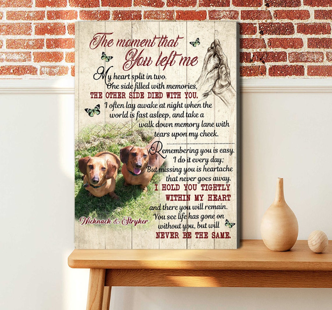 The Moment That You Left Me Dog Memorial Prayer Poem Corgi Art Poster - Image 4