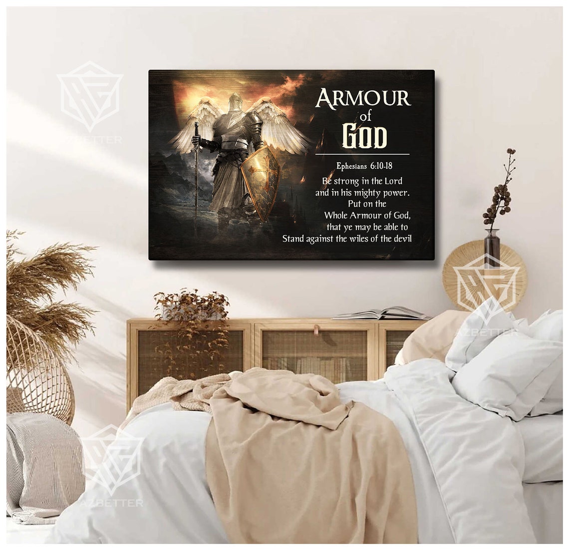 Armour of God Ephesians 6 Winged Warrior Knight Scripture Poster - Image 4