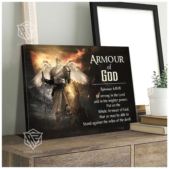 Armour of God Ephesians 6 Winged Warrior Knight Scripture Poster