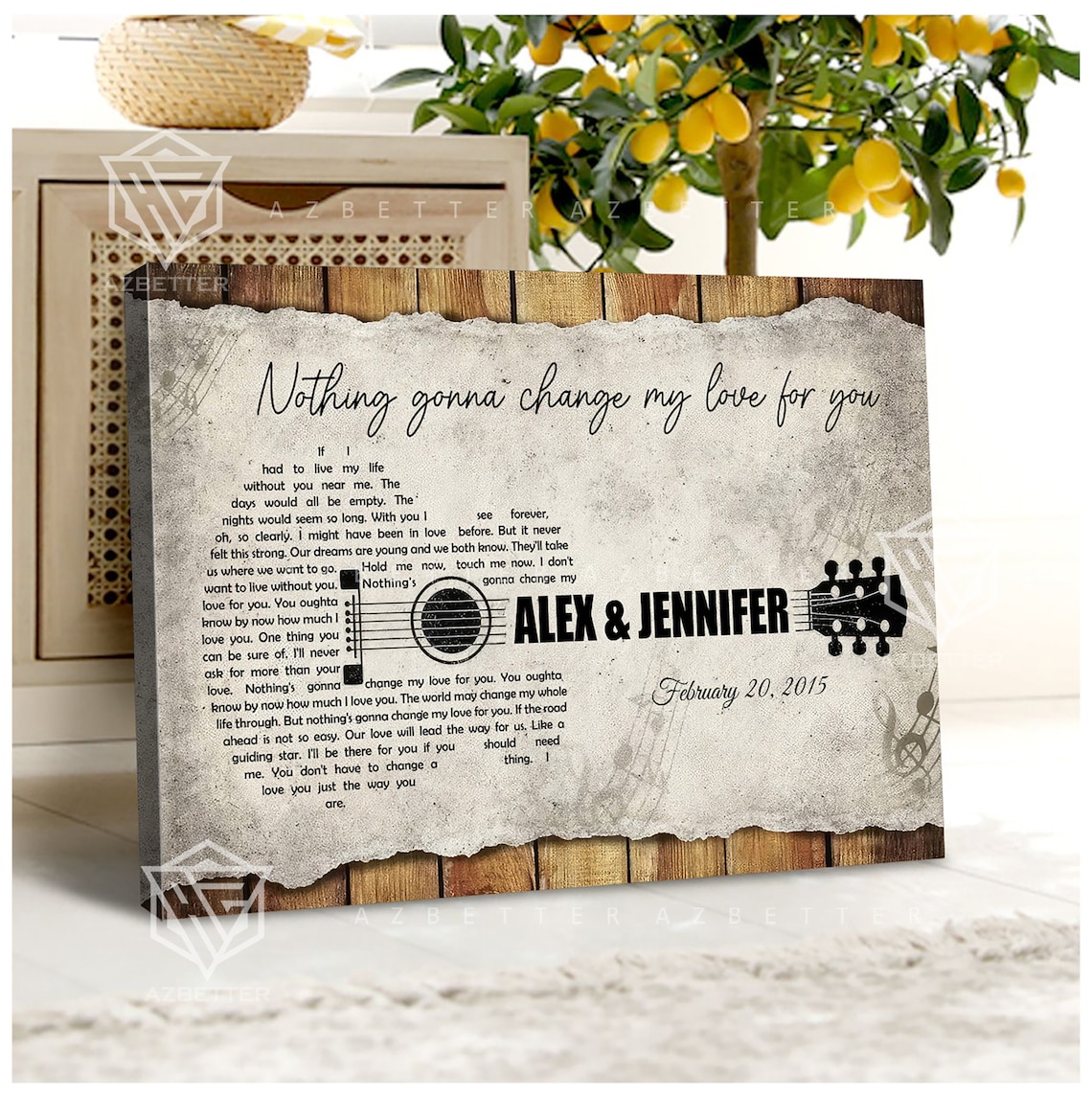 Nothing Gonna Change My Love For You Song Lyrics Guitar Music Poster - Image 2