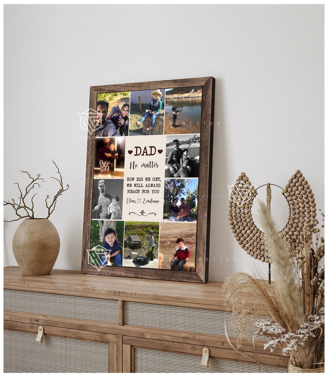 Personalized How Big We Get We Will Always Reach You Custom Fathers Day Gift Daddy Birthday Photo Collage Daughter To Dad - Image 5