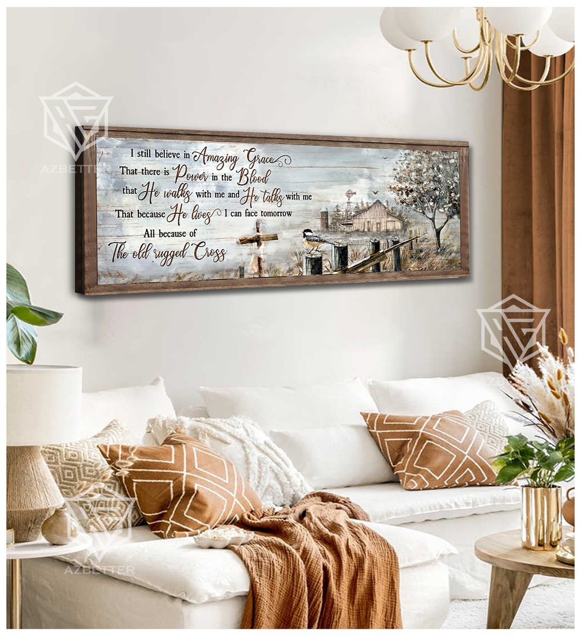 I Still Believe in Amazing Grace Old Rugged Cross Barn Poster - Image 4