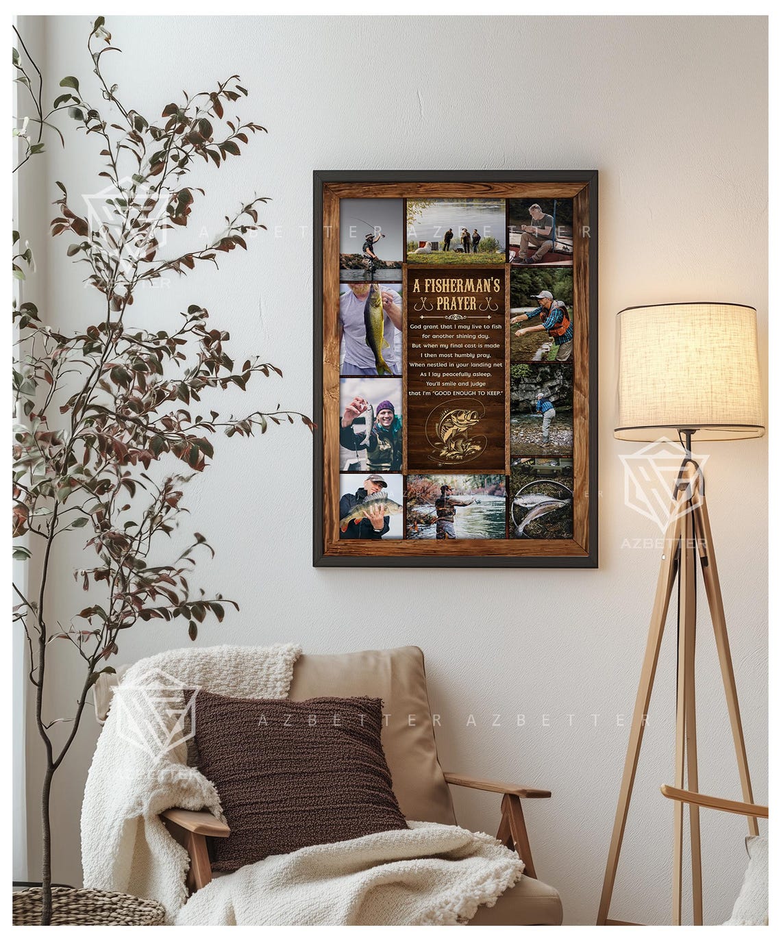 A Fisherman's Prayer Photo Collage Tribute Gift For Anglers Poster - Image 5