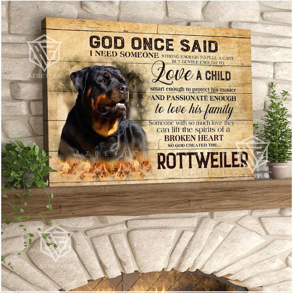 Rottweiler God Once Said I Need Someone Strong Breed Quote Poster - Image 5