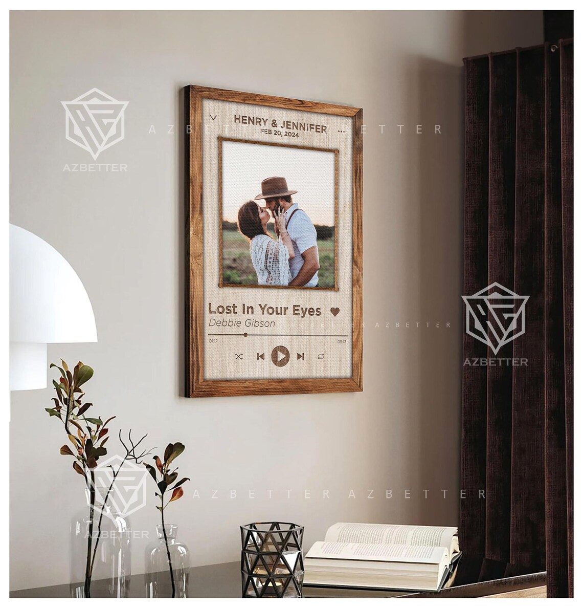 Custom Song Photo Plaque Personalized Music Gift For Couples Poster - Image 4