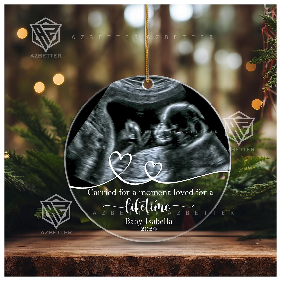Carried For A Moment Baby Ultrasound Memorial Ornament Poster
