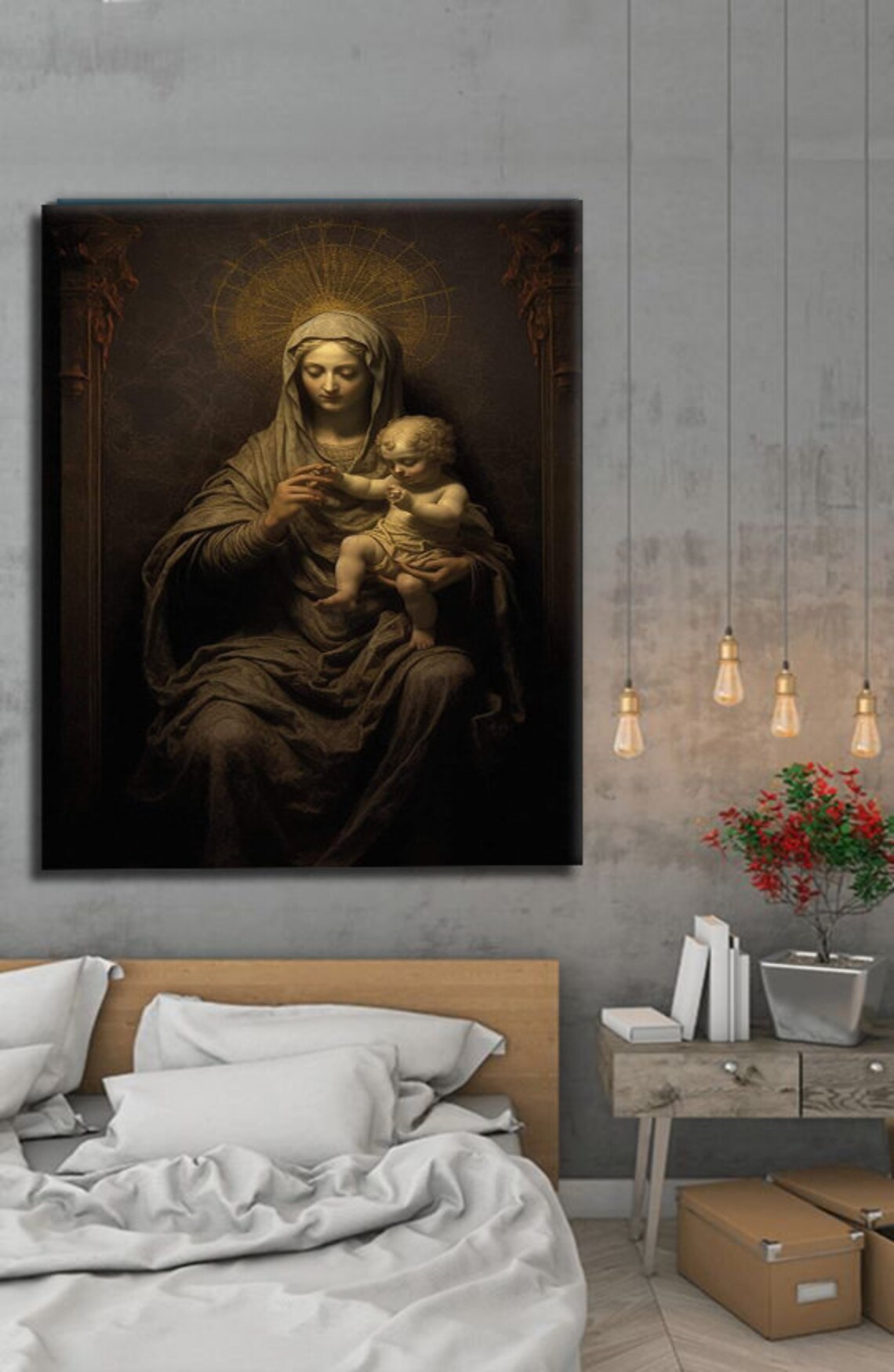Virgin Mary Jesus Child Classical Religious Renaissance Madonna Art Poster - Image 2