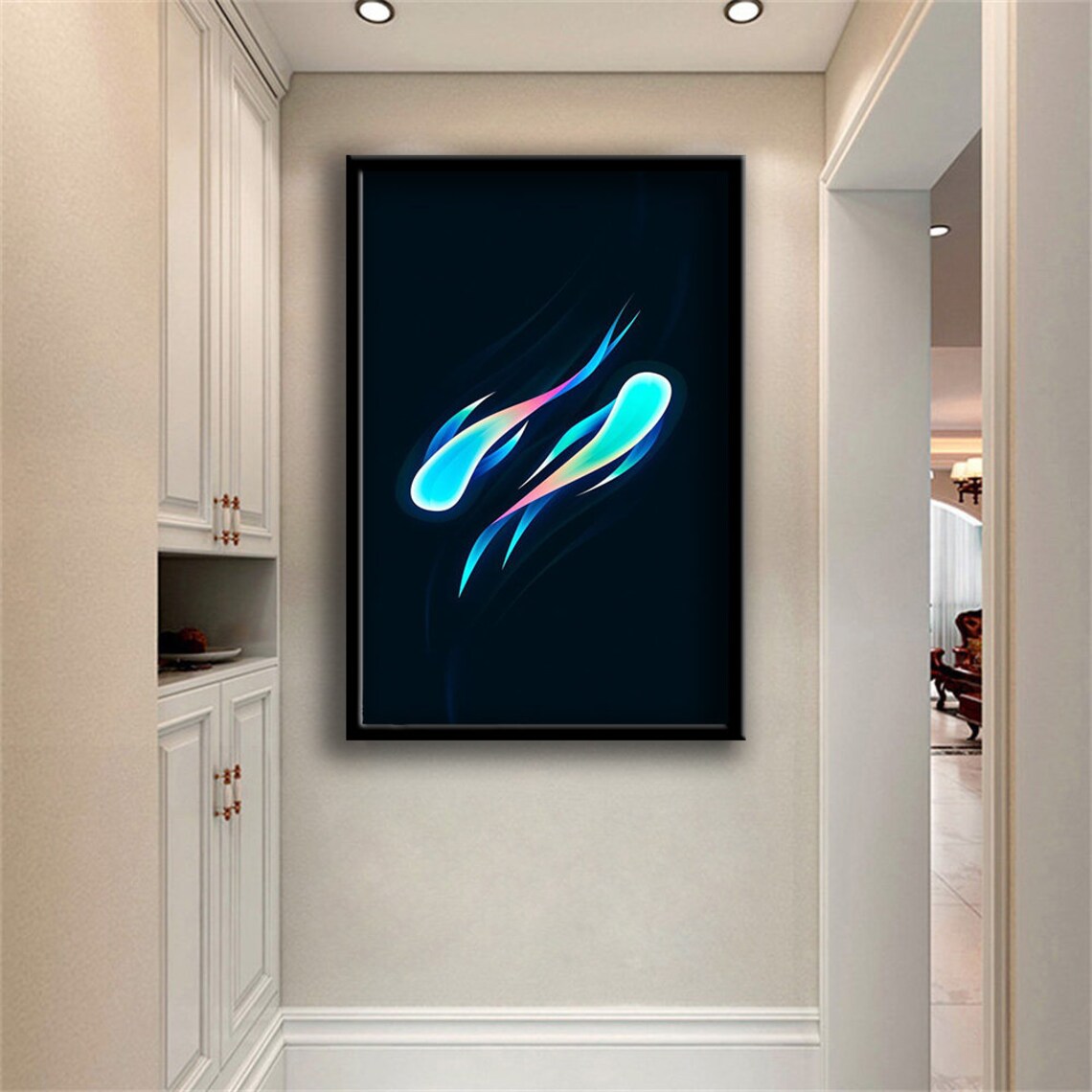 Neon Koi Fish Print Wall Decor Home Gift Framed Painting Wall Art Print Ready To Hang Painting Gift - Image 4