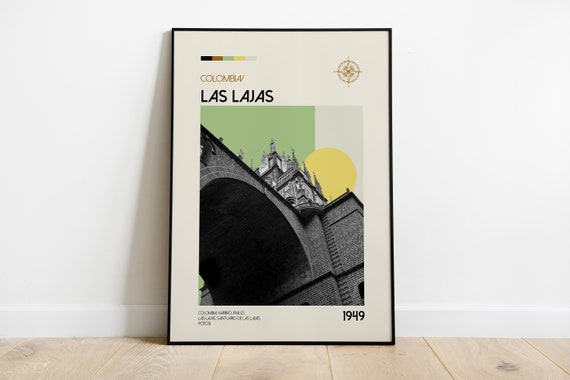 Las Lajas Colombia Travel Print Colombia Vintage Photography Vintage Travel Gift Vintage Wall Decor Colombia Art Print