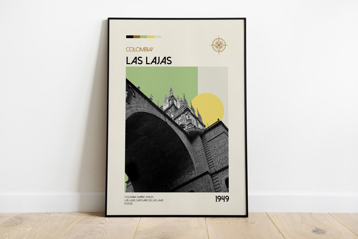 Las Lajas Colombia Travel Print Colombia Vintage Photography Vintage Travel Gift Vintage Wall Decor Colombia Art Print