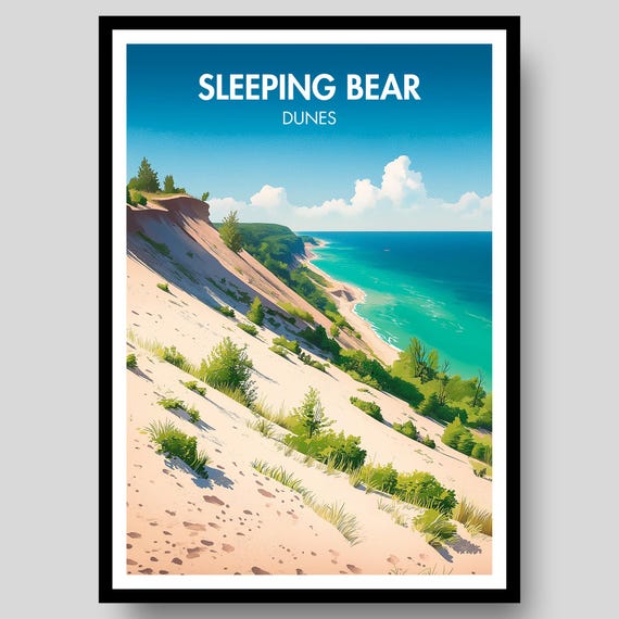 Sleeping Bear Dunes Poster Print Wall Art Michigan
