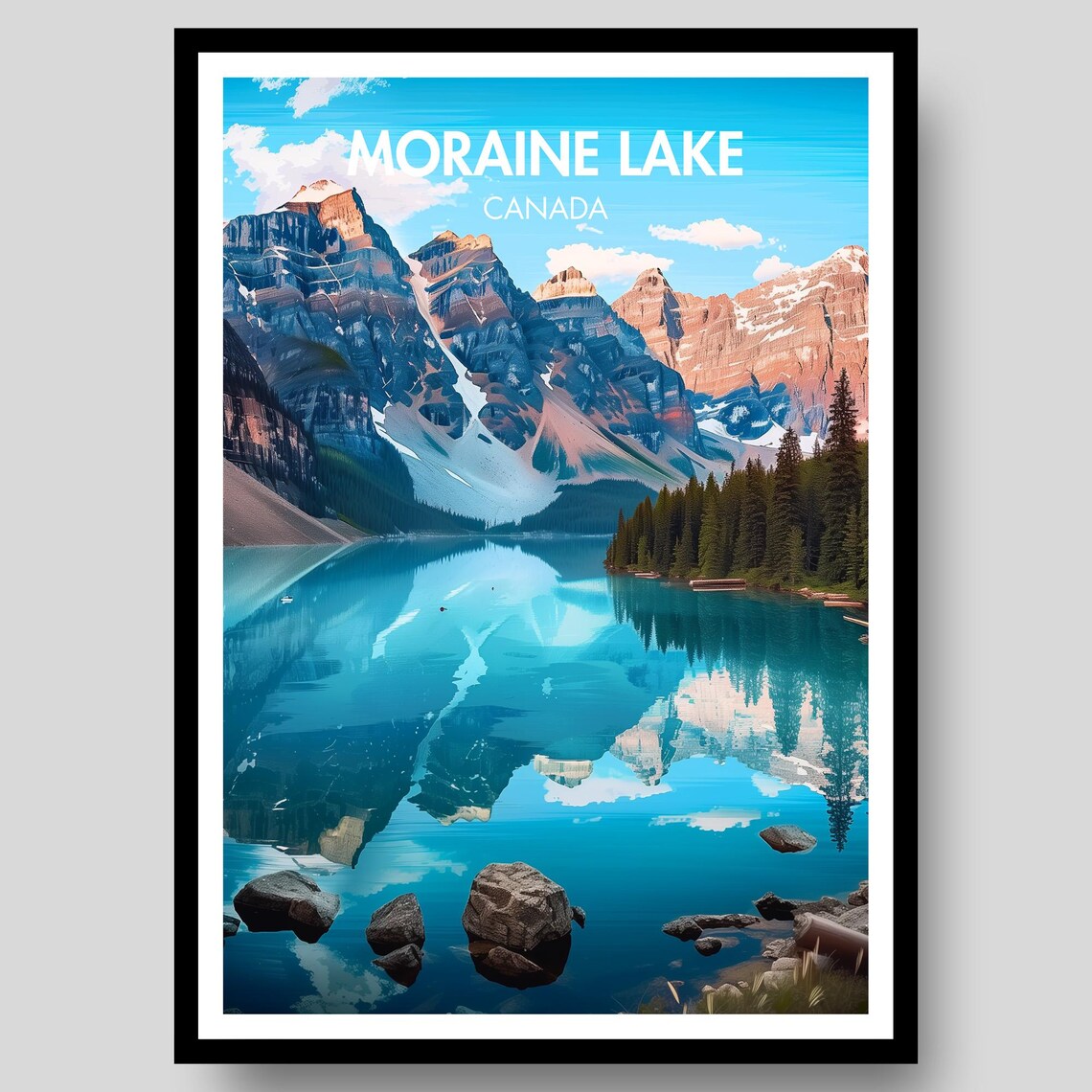 Moraine Lake Poster, Banff National Park Travel Poster