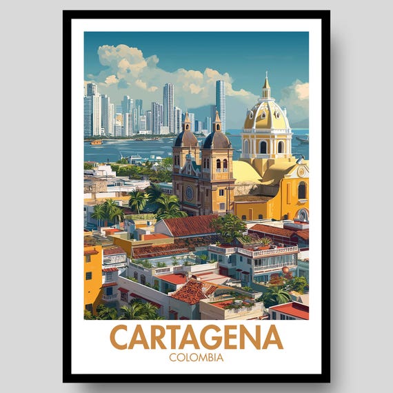 Cartagena Poster Colombia Print Wall Art