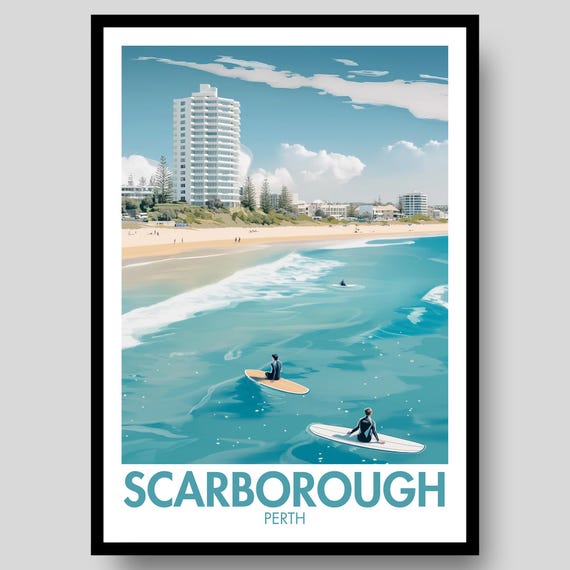 Scarborough Beach Poster Australia Western Perth