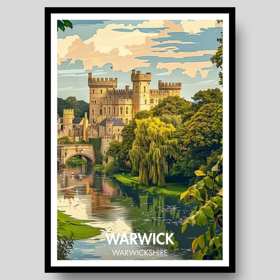 Warwick Poster Warwickshire Castle Print