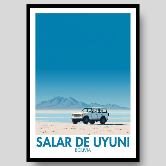 Salar De Uyuni Poster Bolivia Bolivian Salt Plains Print Art