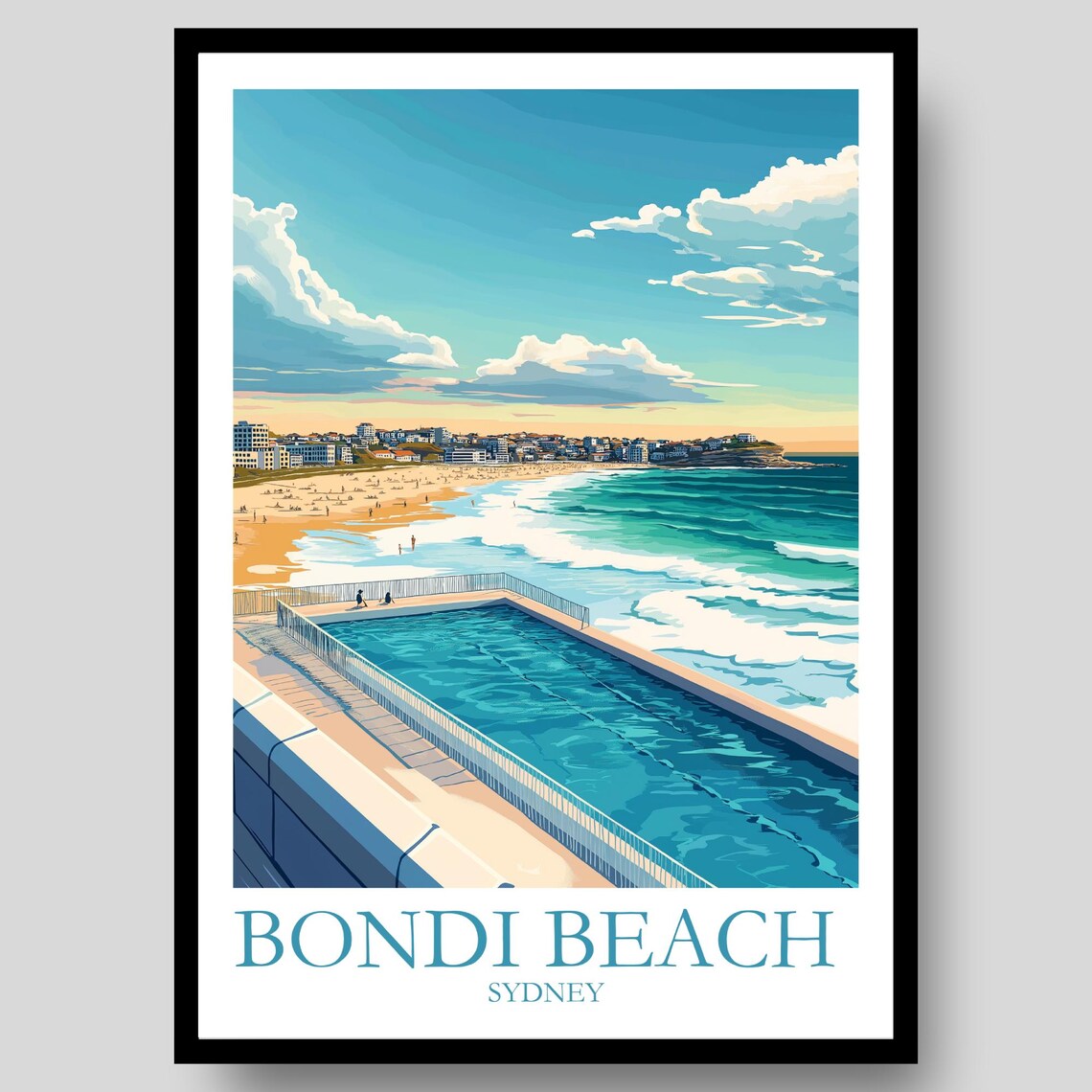 Bondi Beach Sydney Australia Travel Poster