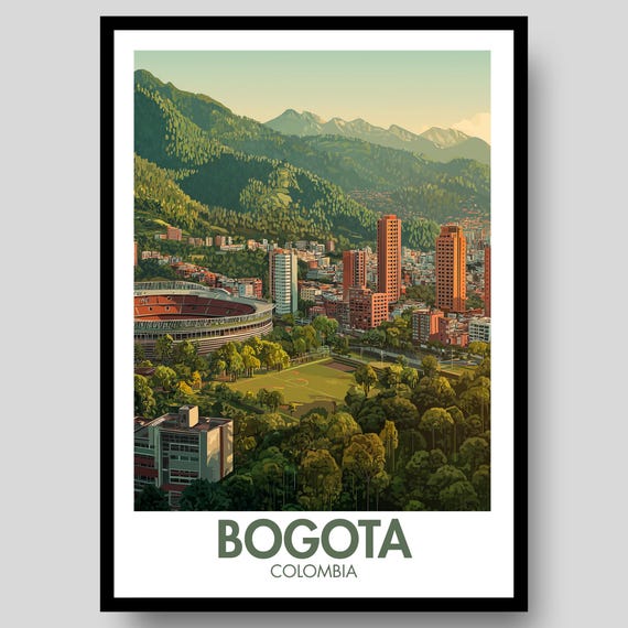 Bogota Poster Colombia Wall Art Print Travel Gift