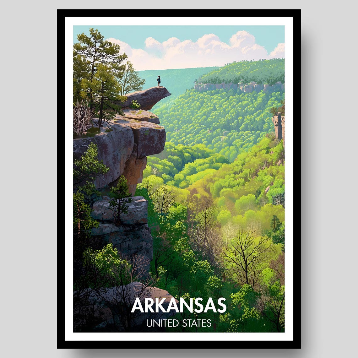 Arkansas Poster Print Wall Art Gifts Map Hot Springs Artwork