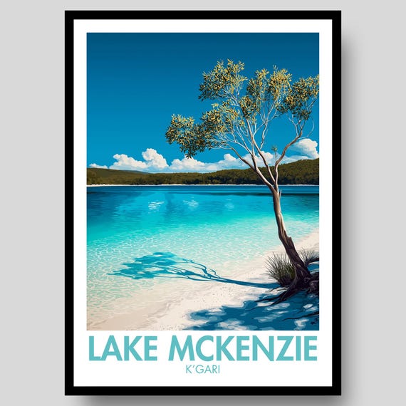 Lake Mckenzie, K'gari Fraser Island Australia Travel Poster