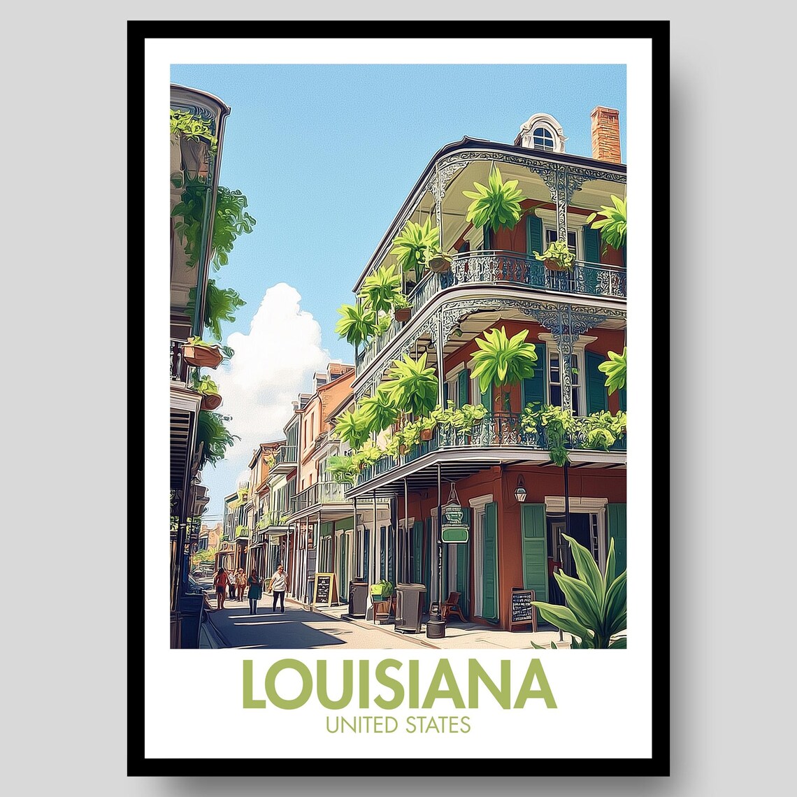 Louisiana New Orleans Travel Poster Art Print