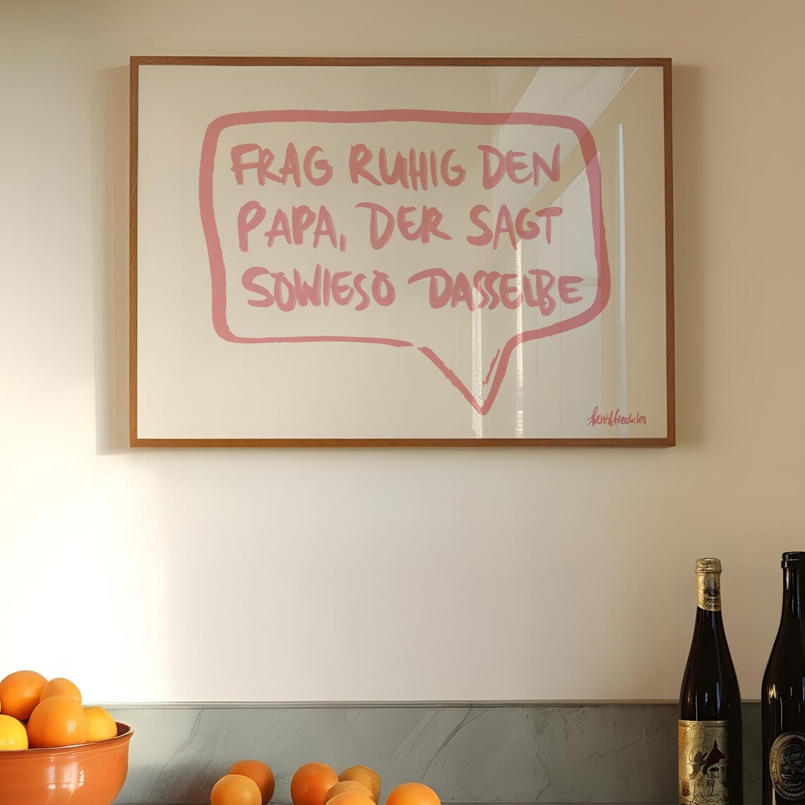 Frag Ruhig Den Papa Funny German Family Quote Pink Speech Poster