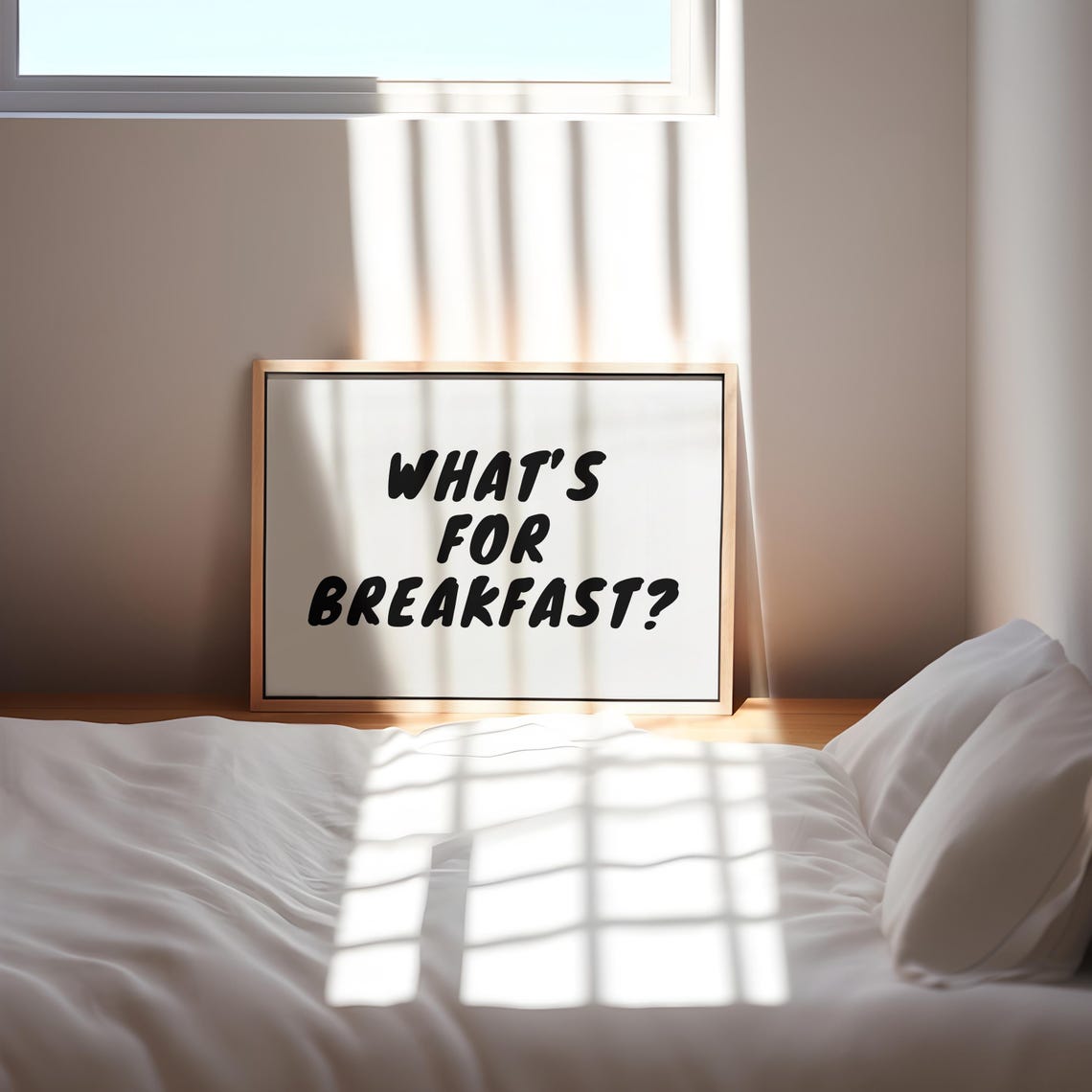 Whats For Breakfast Black Bold Typography Minimalist Kitchen Poster - Image 3